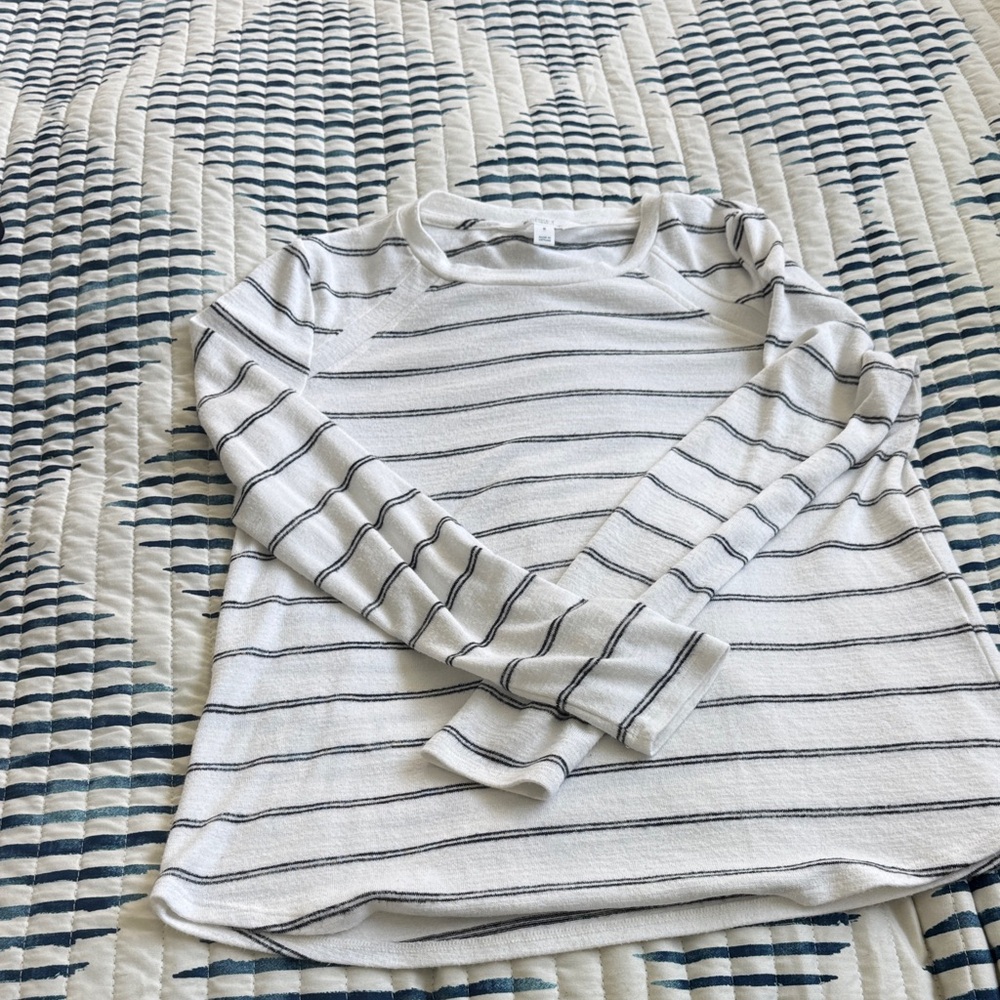 Market & Spruce Navy and White Striped Top